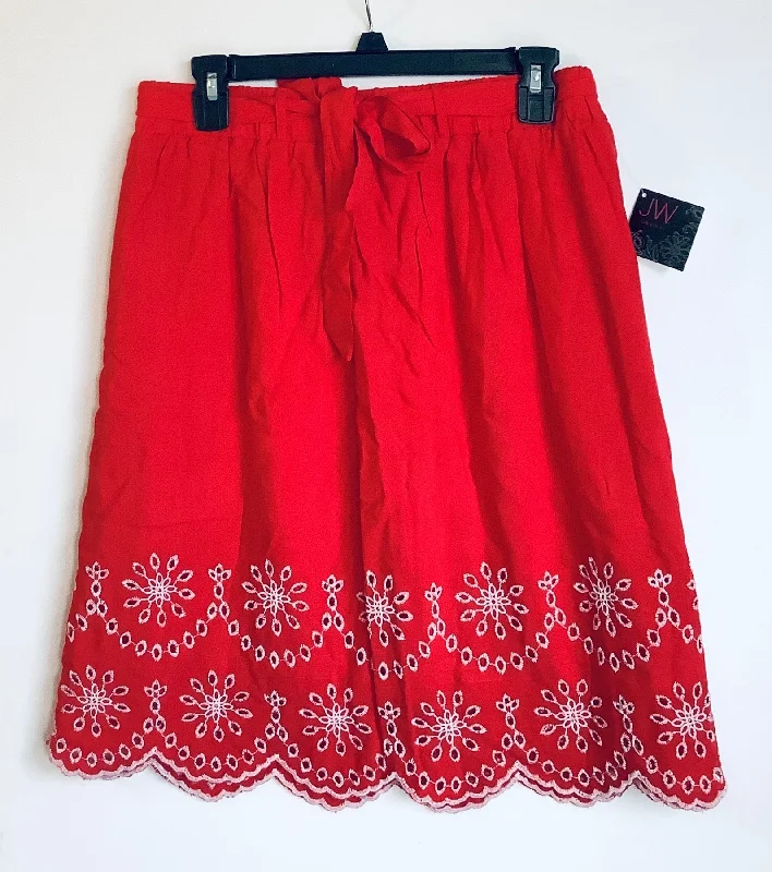 Women's Fleece A-Line Skirts-Skirt Midi By Jw In Red, Size: L