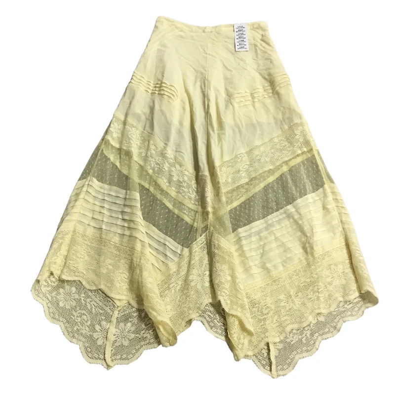 Women's Shimmer Denim Skirts-Skirt Maxi By Urban Outfitters In Yellow, Size: Xs