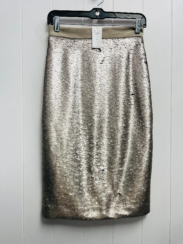 Women's Sequin Pencil Skirts-Skirt Midi By Banana Republic In Silver, Size: 0