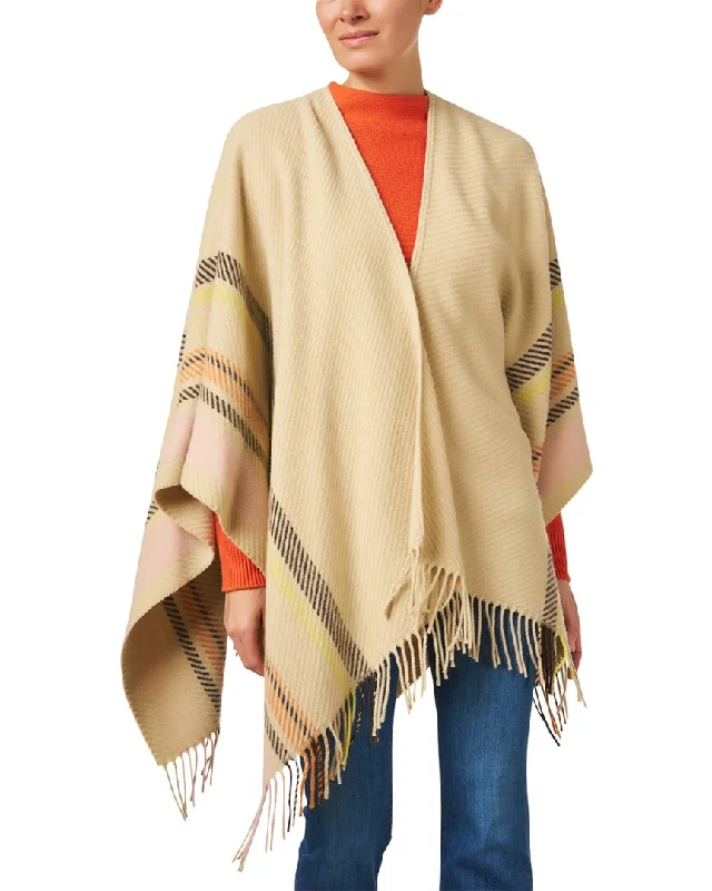 Women's Knit Pullovers-Marc Cain Fringe Wool-Blend Cape