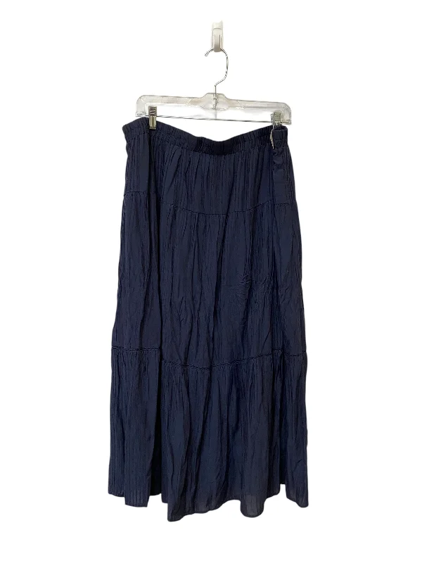 Women's Travel Skirts-Skirt Maxi By Clothes Mentor In Navy, Size: 3x