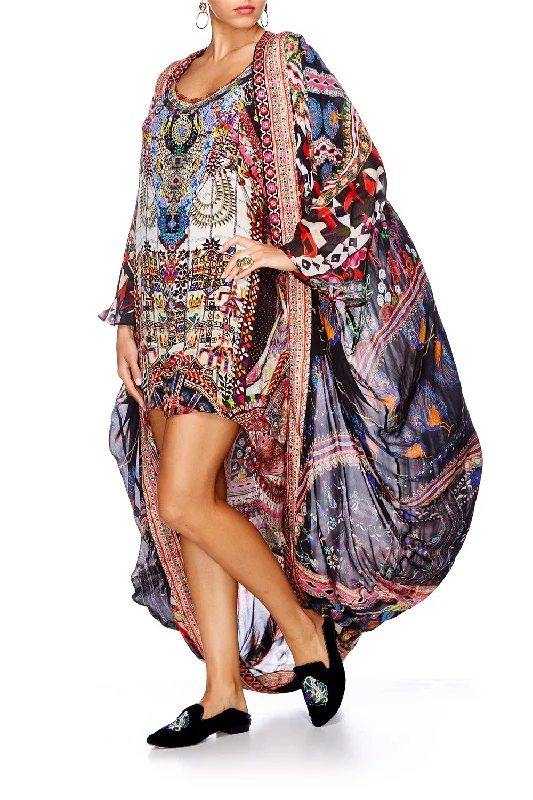 Women's Sequin Jackets-LONG SLEEVE LONG CAPE DANCING ON MY OWN