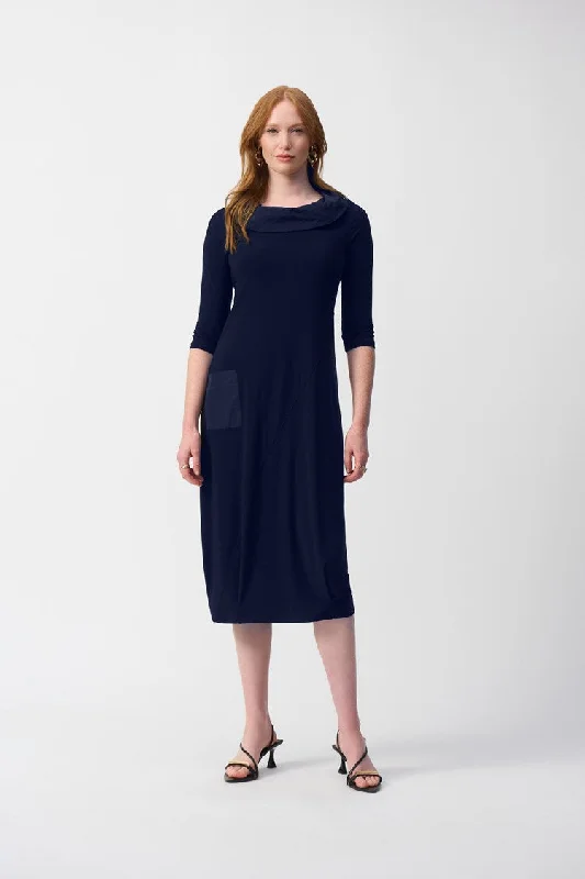 Joseph Ribkoff Midnight Blue Silky Knit Cocoon Dress