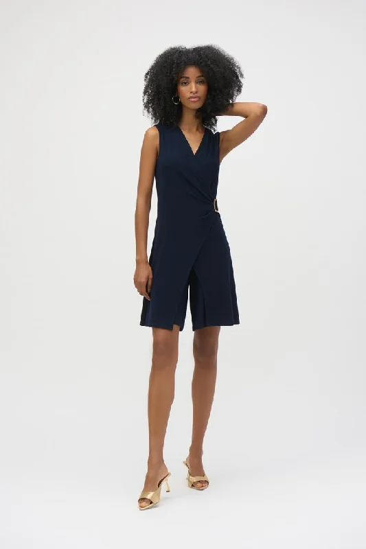 Joseph Ribkoff Midnight Blue Silky Knit Wide-Leg Jumpsuit