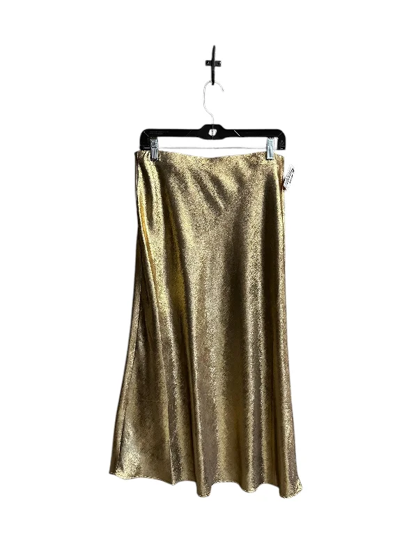 Women's Button-Front Pencil Skirts-Skirt Midi By Loft In Gold, Size: 6