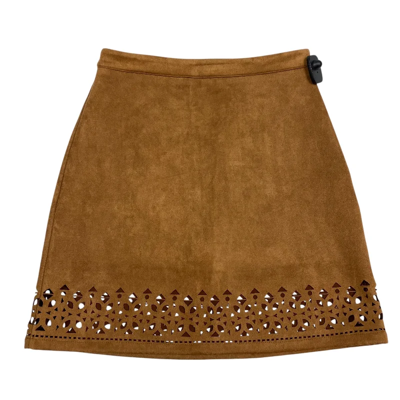 Women's Glitter Ruffle Skirts-Skirt Mini & Short By Mi Ami In Brown, Size: S