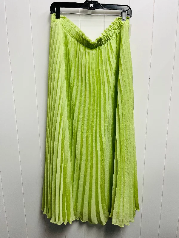 Women's Ribbed Denim Skirts-Skirt Maxi By H&m In Green, Size: Xl