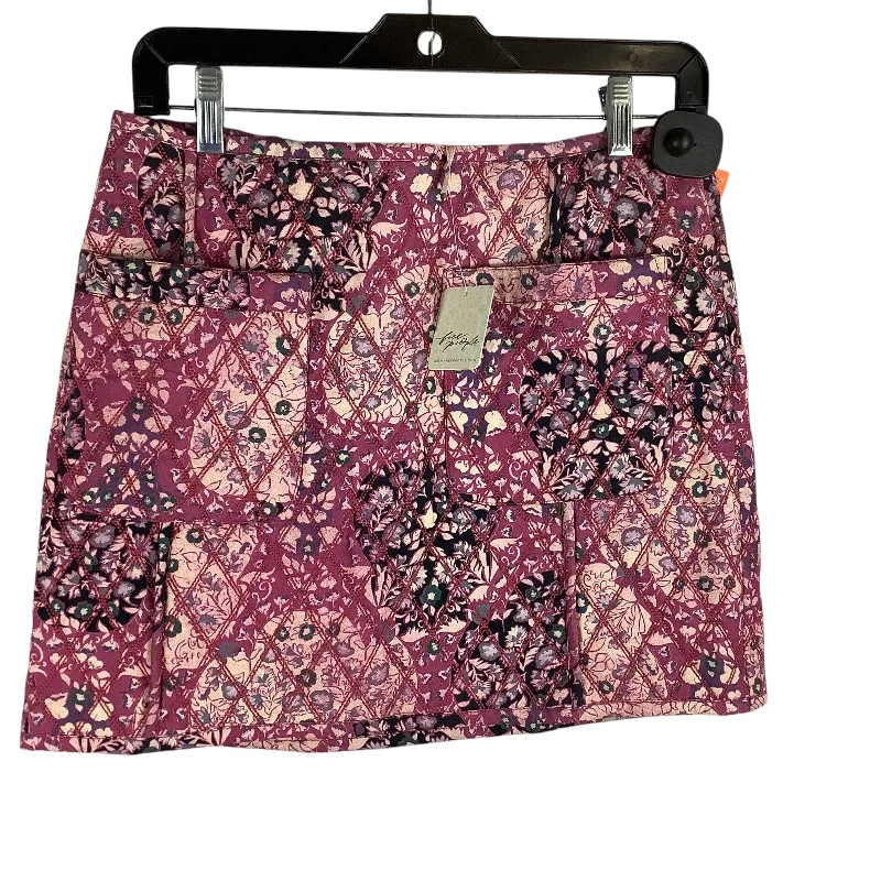 Women's Silk Denim Skirts-Skirt Mini & Short By Free People In Purple, Size: 10