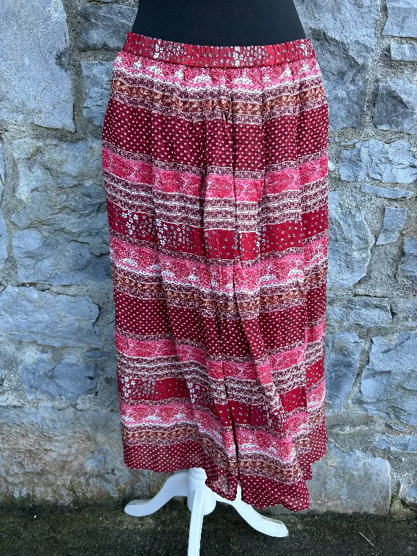 Women's Textured Ruffle Skirts-90s panel pink&brown skirt uk 12-14