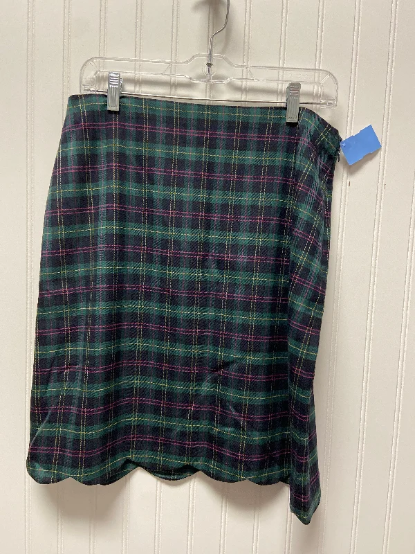 Women's Work Skirts-Skirt Midi By Talbots In Plaid Pattern, Size: 8