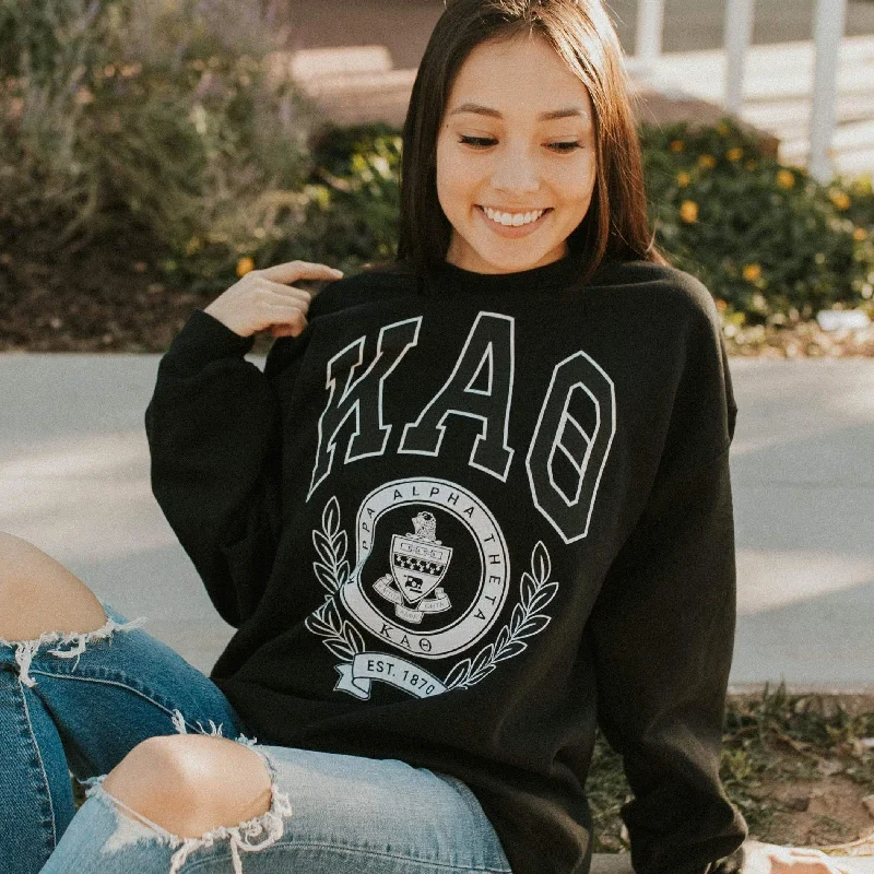 Women's Button Sweatshirts-Ivy League Crewneck