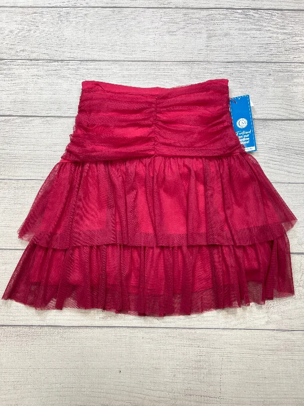 Women's Metallic Denim Skirts-New! Skirt Mini & Short By Maeve In Red, Size: 10