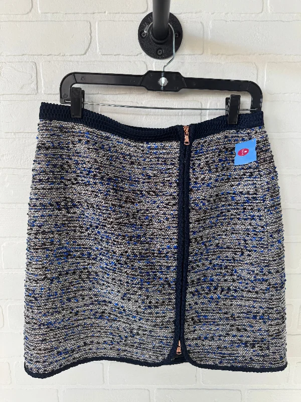 Women's Low-Waisted Denim Skirts-Skirt Mini & Short By J. Crew In Blue & White, Size: 10