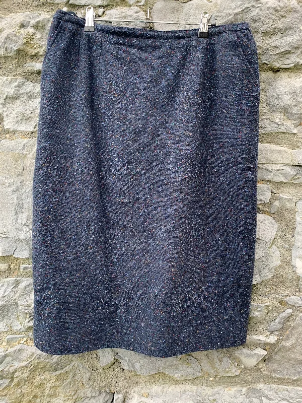 Women's Thermal Pencil Skirts-Tweed blue skirt    uk 14-16