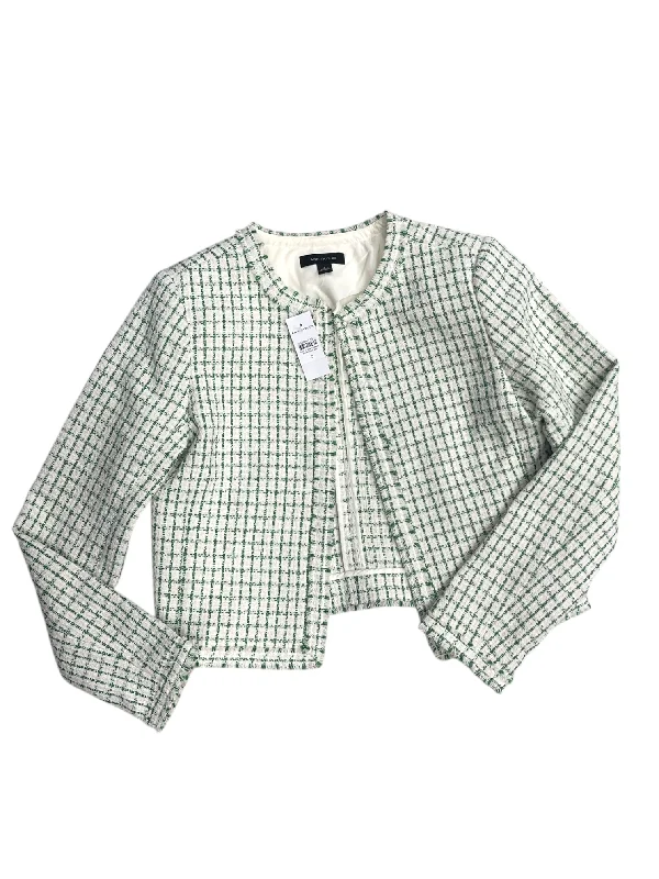 Women's Everyday Skirts-Blazer By Ann Taylor In Green & White, Size: 0