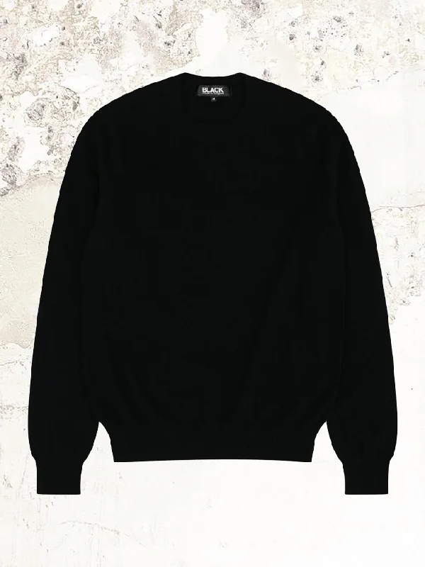 Women's Layered Pullovers-Black Comme Des Garçons Round neck sweater