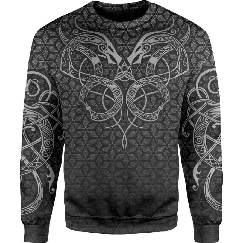 Women's High-Waisted Floral Pullovers-World Serpent Sweater