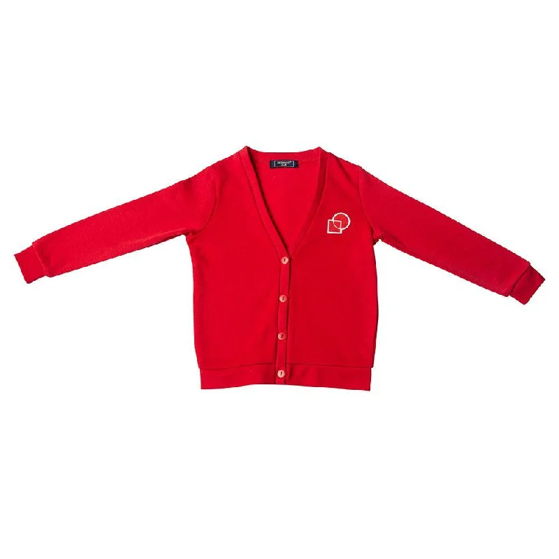 Women's Short Sleeve Pullovers-Red Button Sweater - Vita et Pax