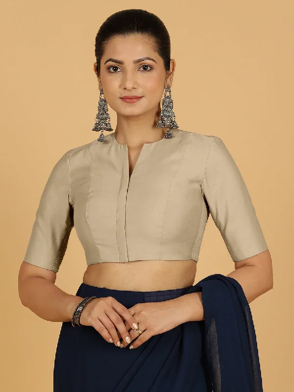 Simar x Rozaana |  Saree Blouse in Oyster Grey