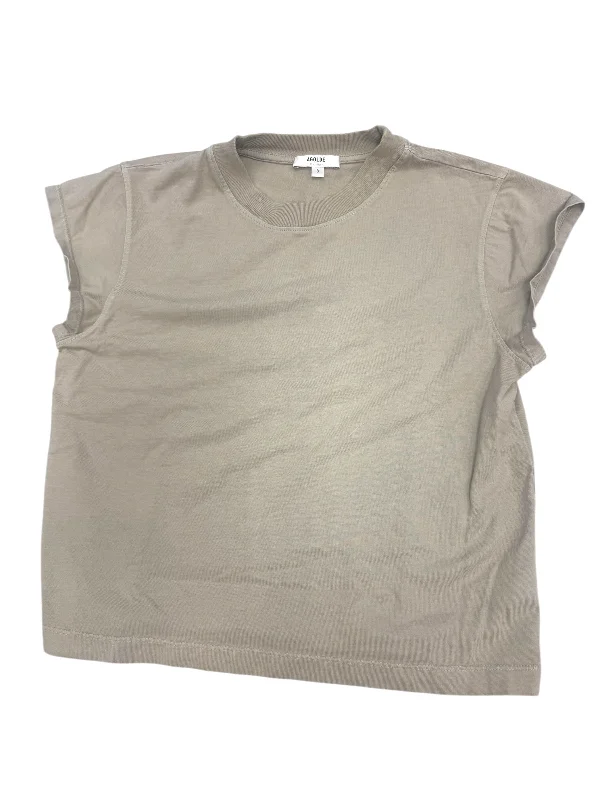 Top Short Sleeve Designer By Agolde In Tan, Size: S