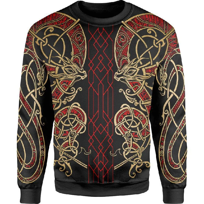 Women's Thermal Pleated Pullovers-Loki Sweater - Fire Edition