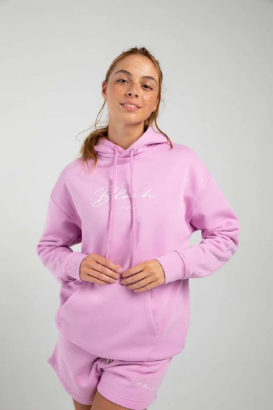 Women's Satin Denim Pullovers-Off-Duty Terry Longline Hoodie