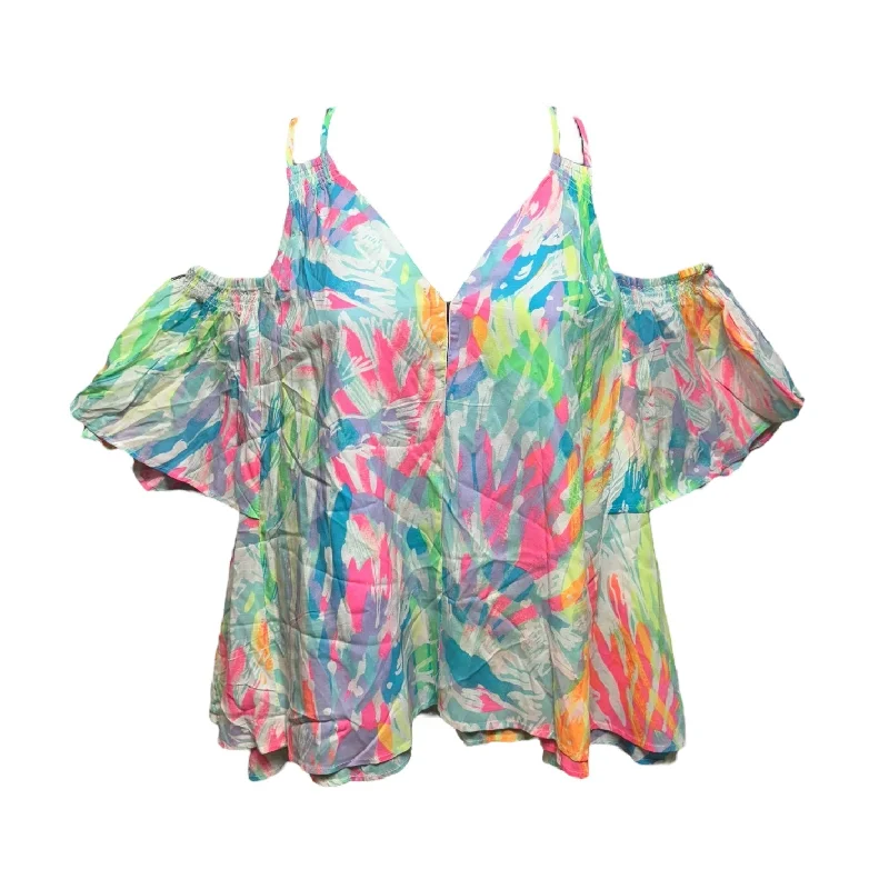 Bellamie Top Designer By Lilly Pulitzer In Sparkling Sands Multi Neon/Pastel, Size: XS