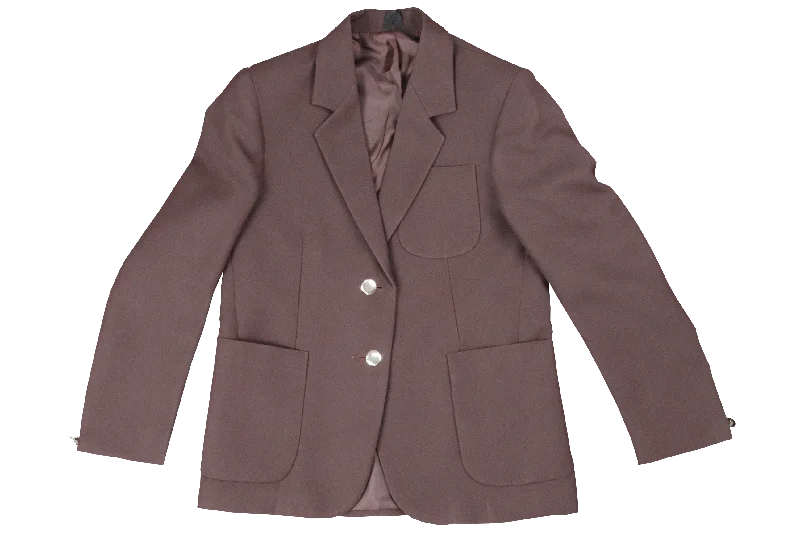 Women's Formal Blazers-Ladies Plain Blazer - Brown