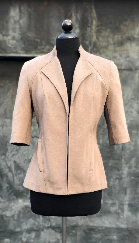 Women's Chic Blazers-Minimal Blazer/ Taupe