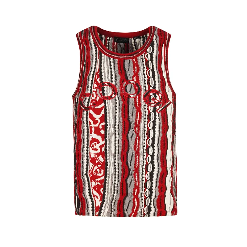 Women's Relaxed Fit Pullovers-New -COOGI Red-Black Sweater Knit Basketball Jersey