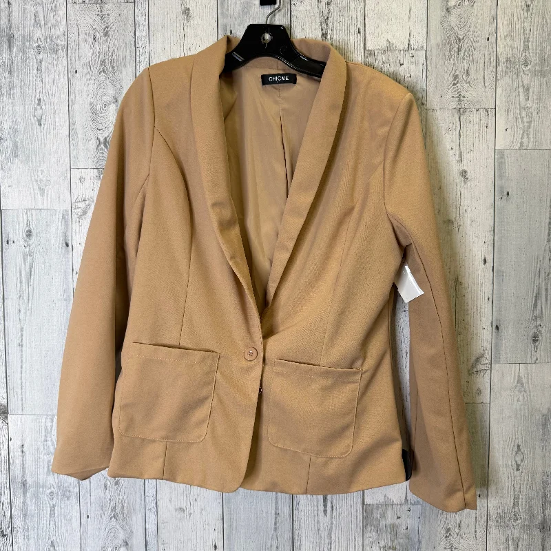 Women's Linen Blazers-Blazer By Clothes Mentor In Tan, Size: Xl