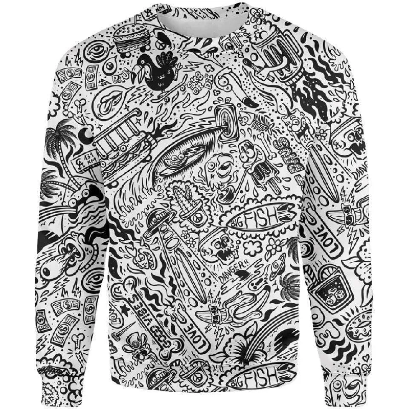 Women's Fleece Floral Pullovers-Joe Doodle Sweater