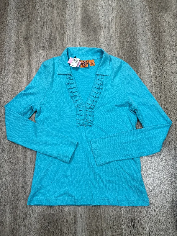 Top Long Sleeve Designer By Tory Burch In Blue, Size: Xl