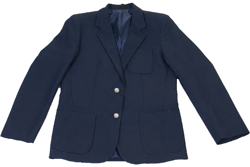 Women's Geometric Blazers-Ladies Plain Blazer - Navy