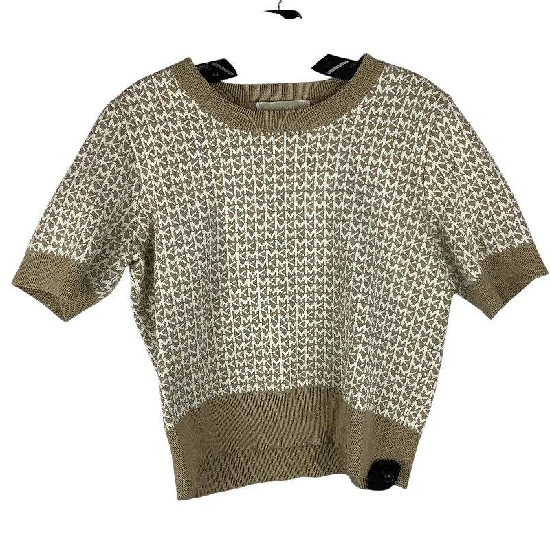 Top Short Sleeve Designer By Michael Kors In Tan, Size: L