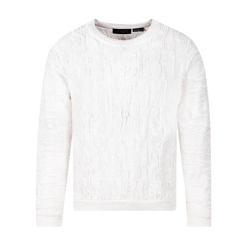 Women's Oversized Pullovers-COOGI WHITEOUT CREWNECK SWEATER, SPECIAL EDITION