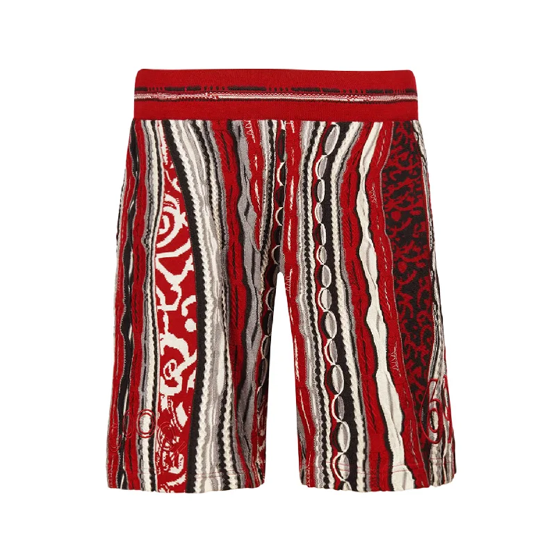 Women's Resort Pullovers-New - COOGI Red-Black Sweater Knit Basketball Shorts