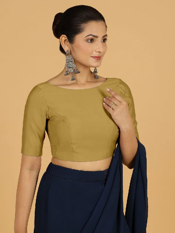 Trisha x Rozaana |  Saree Blouse in Dijon Mustard