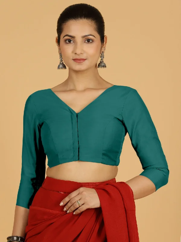 Alia x Rozaana |  Saree Blouse in Peacock Green