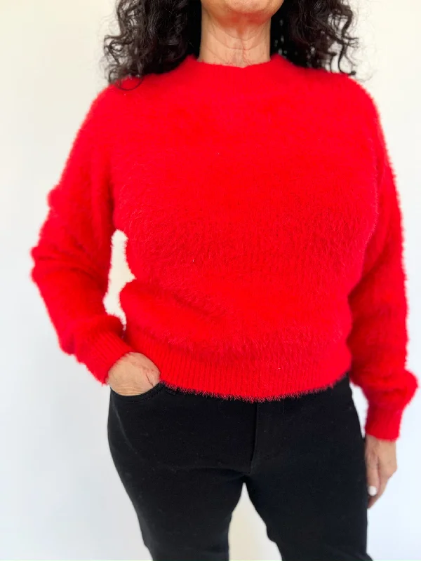 Women's Insulated Floral Pullovers-Red Valor Sweater