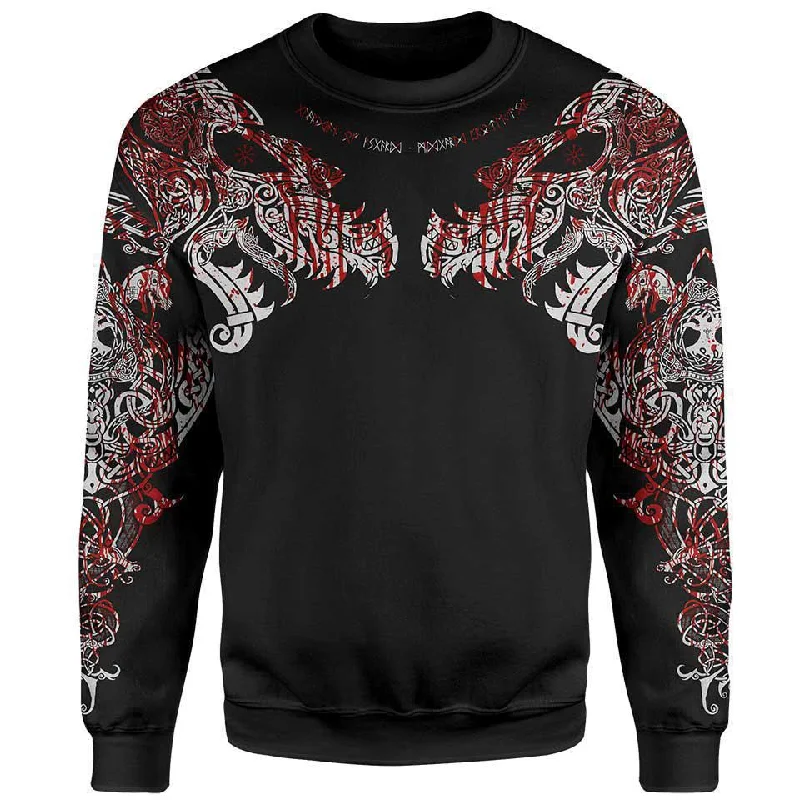 Women's High-Low Pullovers-Ragnarök Bloody Sweater-Limited