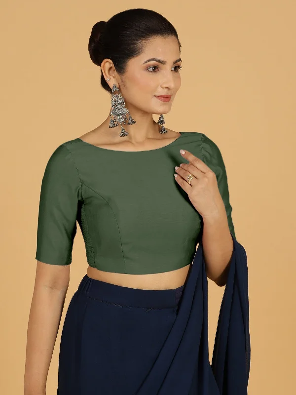 Trisha x Rozaana |  Saree Blouse in Pine Green