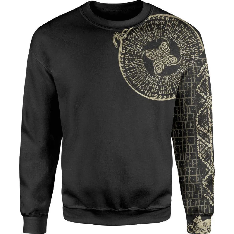 Women's Crew Neck Pullovers-Runes of Thor Sweater - Stone Edition