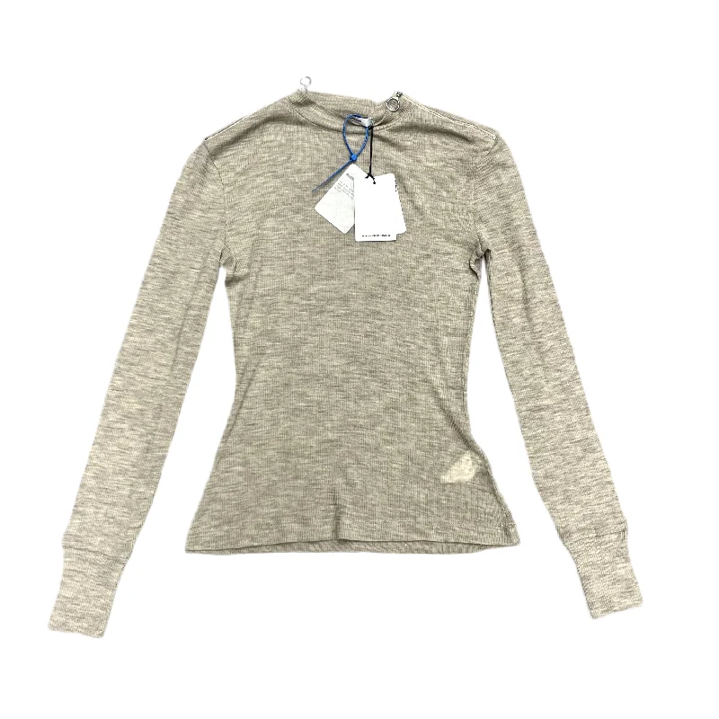 Top Long Sleeve Luxury Designer By Alexander Wang In Taupe, Size: Xs