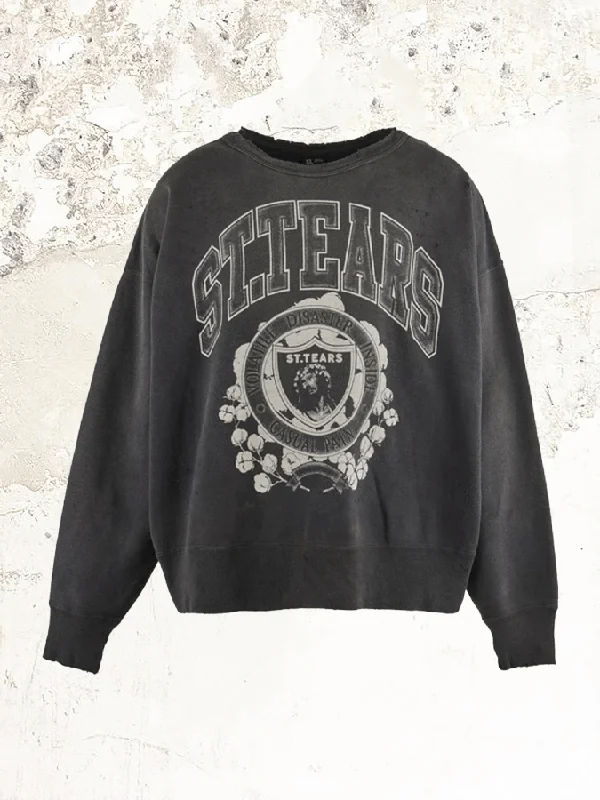 Women's Low-Waisted Pencil Pullovers-SAINT MICHAEL Crew-neck graphic-print sweatshirt