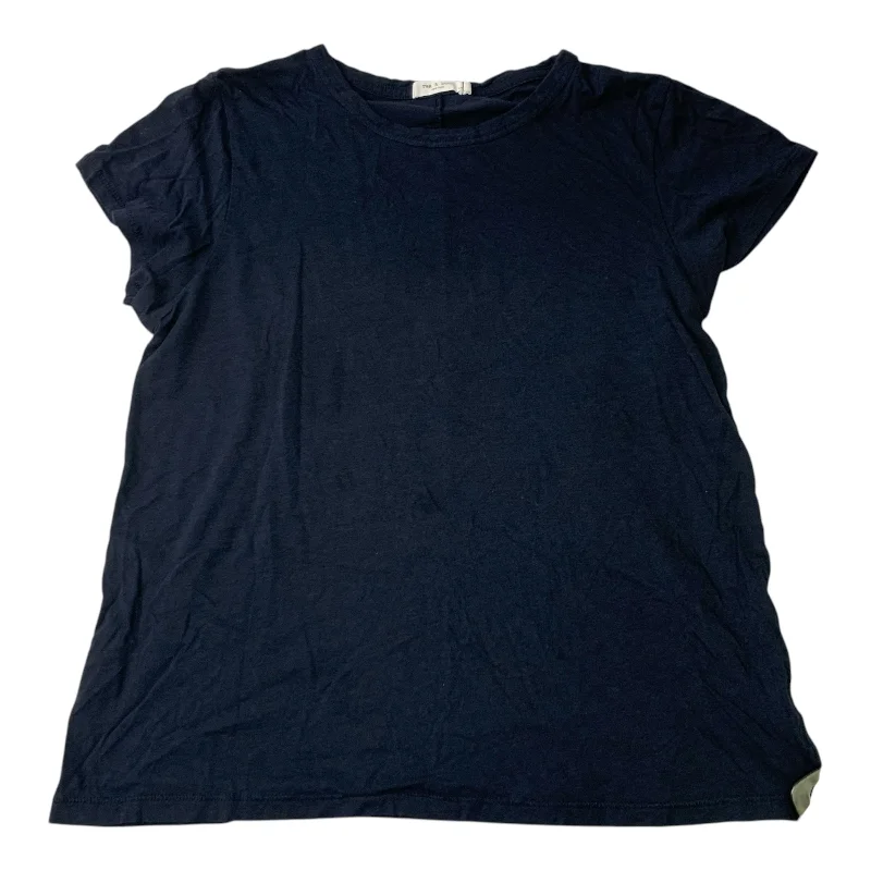 Top Short Sleeve Designer By Rag And Bone In Navy, Size: L