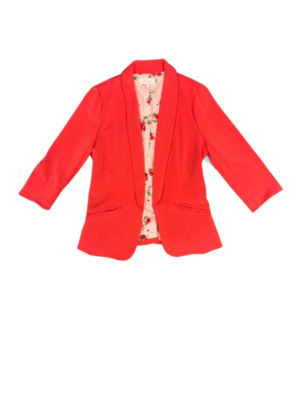 Women's Mix and Match Blazers-Blazer By Skies Are Blue In Coral, Size: M