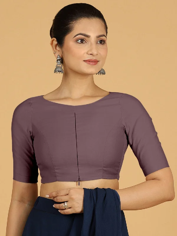 Sushma x Rozaana | Regular Sleeves Saree Blouse in Purple Mauve