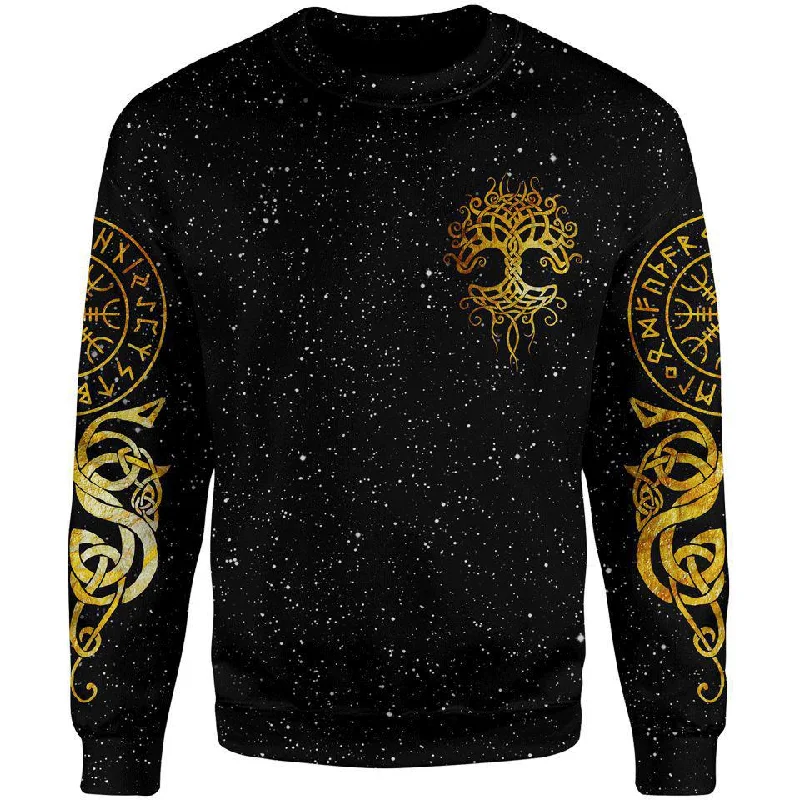 Women's Ribbed Floral Pullovers-Yggdrasil Sweater