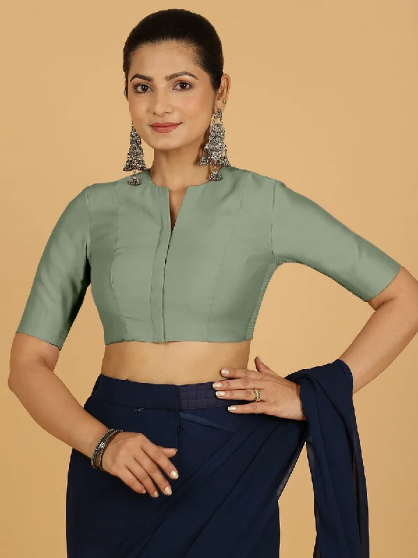 Simar x Rozaana |  Saree Blouse in Mint Green